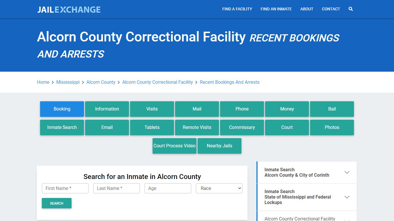 Alcorn County Correctional Facility Recent Bookings And Arrests