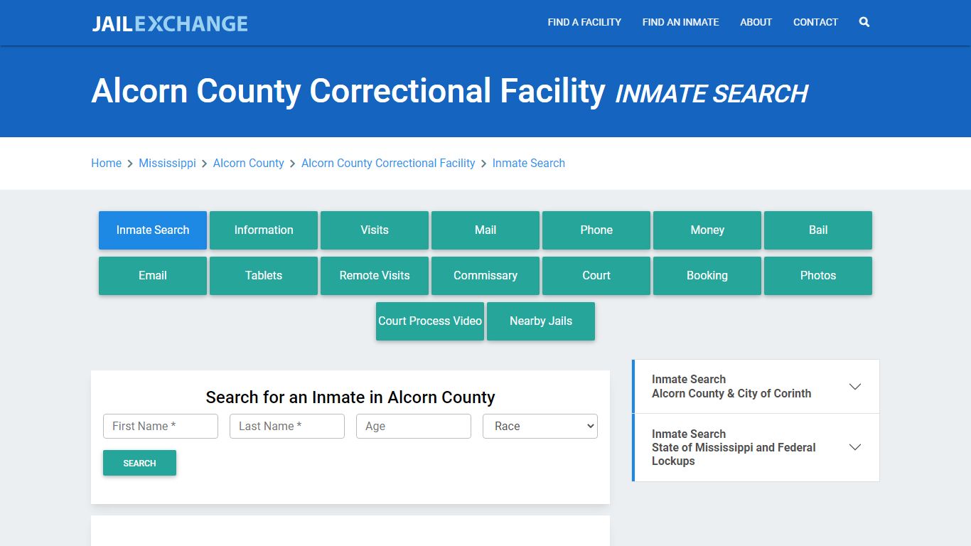 Alcorn County Correctional Facility Inmate Search - Jail Exchange